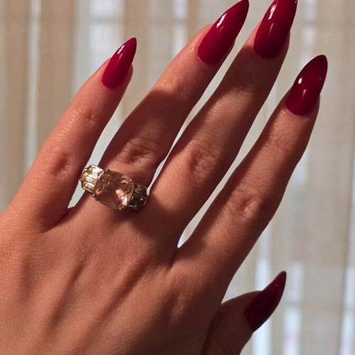 Avon ring with pink stone like new, adjustable size