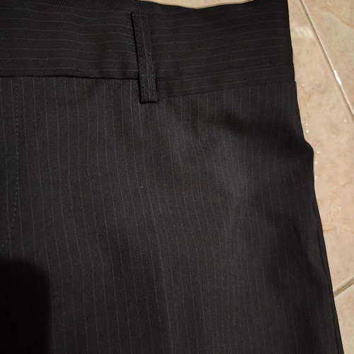 Mexx official office trousers with pleat, dark blue with fine white stripe
