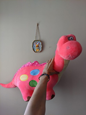 Big Dino Plush Like New Pink Dinosaur Teddy