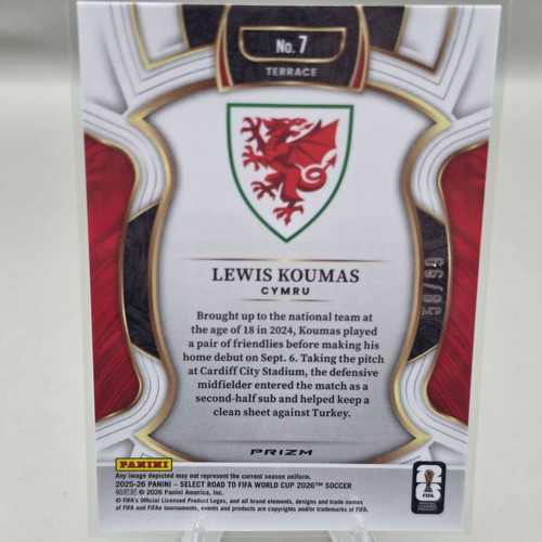 2025-26 Panini Select Road to FIFA World Cup Lewis Koumas Pink Prizm RC #7