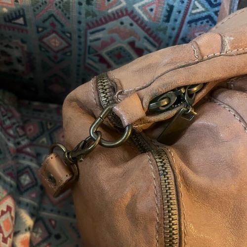 Massimo leather bag used, tan color