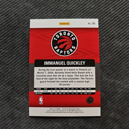 Immanuel Quickley Revolution NBA 24/25 base card new, authentic