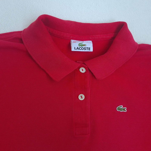 Lacoste women's red polo shirt XL slim fit short sleeve