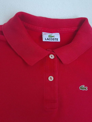Lacoste women's red polo shirt XL slim fit short sleeve