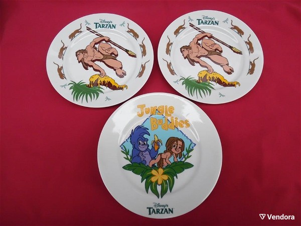  tria porselanina pedika piata  Disney & Burroughs Tarzan.