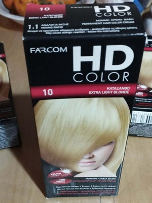 Farcom HD Color N10 βαφή μαλλιών καινούργια, κατάξανθο 60 ml