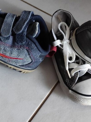 Converse All Star and Nike 23 used athletic shoes gray and blue