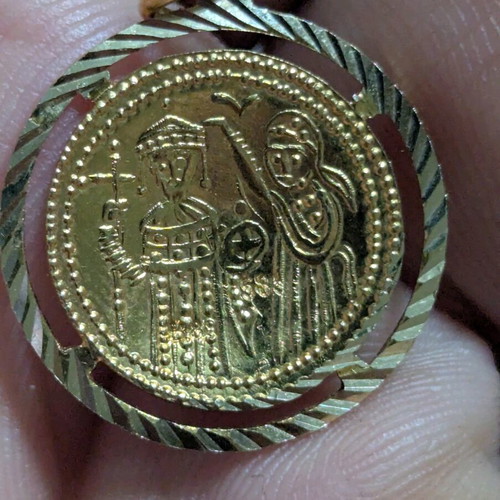Gold Constantinato 14K used, yellow gold with wreath