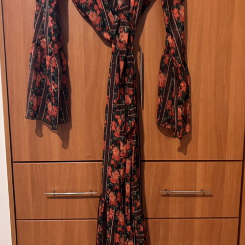 Vassia Kostara maxi kimono like new, black and red