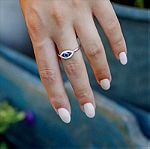  Ασημένιο δαχτυλίδι 925 με ζιργκόν "ματάκι"