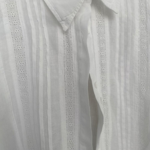 Oxford Company long women's linen shirt, white, size L