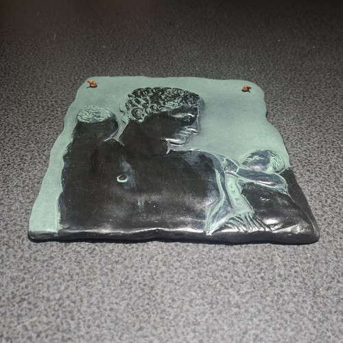 Ceramic relief plaque Hermes of Praxiteles vintage museum replica