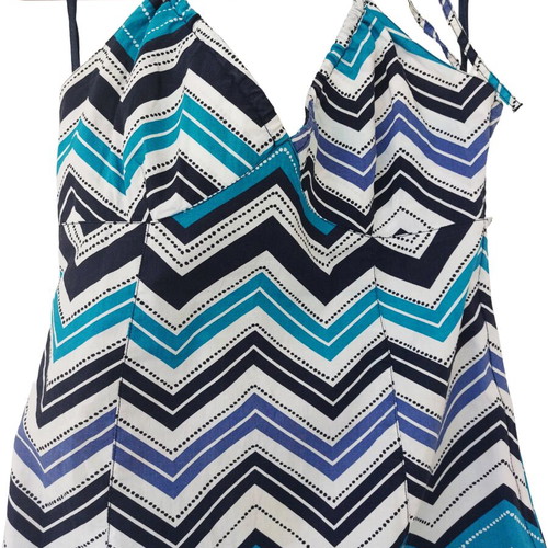 H&M Halter Dress 100% Cotton like new, XS 34, colorful zigzag