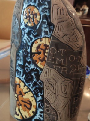 Bohemian crystal vase with mosaic like new