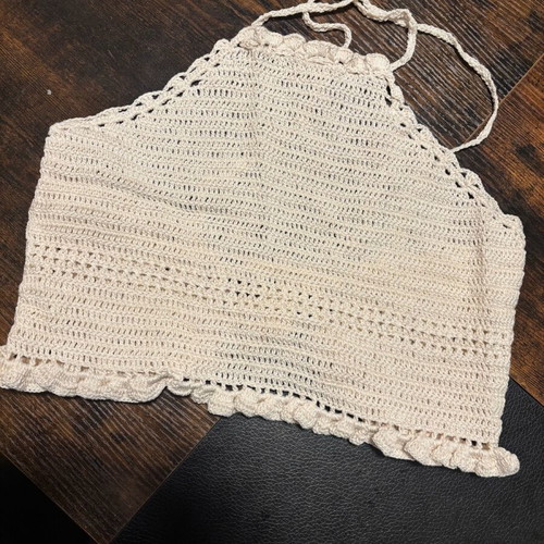Handmade crochet top new, beige