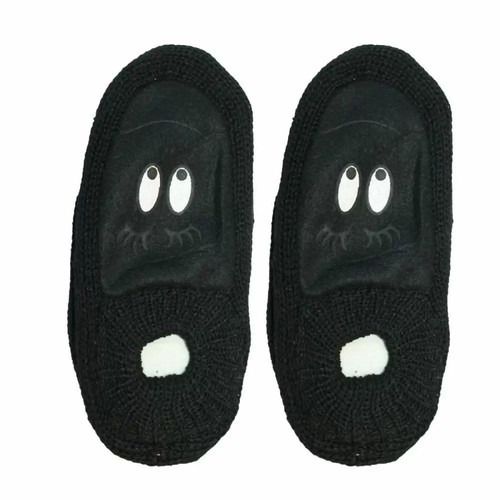 Women's black one size slipper new, wool with anti-slip sole