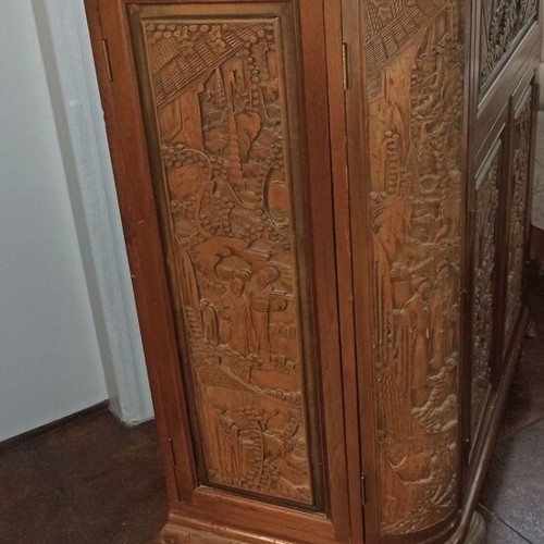 Authentic Chinese Bar Like New With Hand-Carved Details