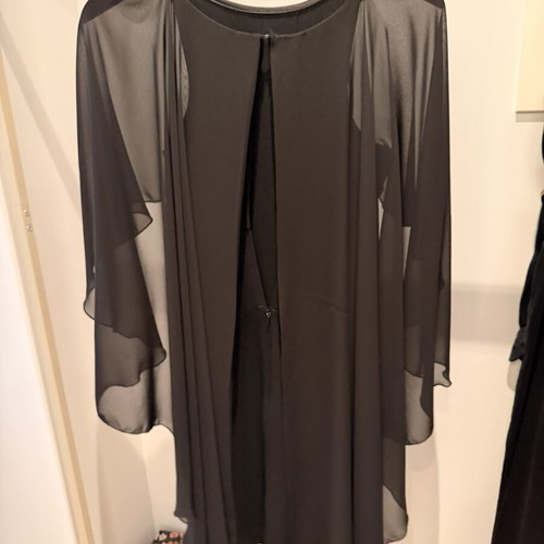 Black midi dress crepe with muslin like new, size S/M