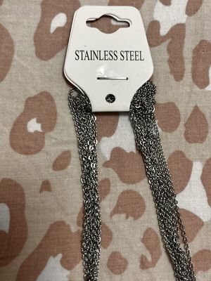 Set of 9 new stainless steel necklaces