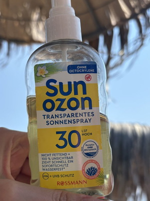 Sun Ozon Sunscreen Spray 30 SPF used, waterproof