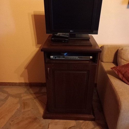 TV furniture and mini bar fridge used, mahogany for professional use