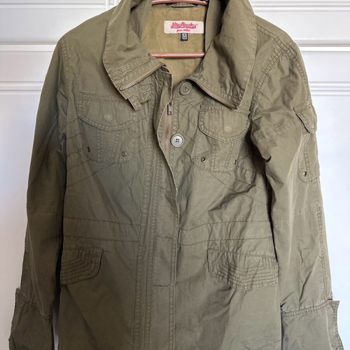 Jacket thin khaki used with zipper and buttons