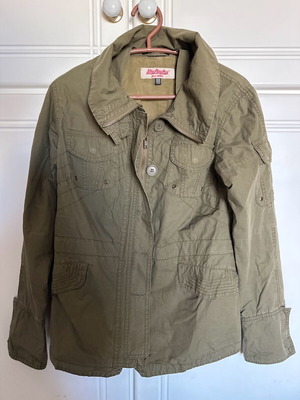 Jacket thin khaki used with zipper and buttons