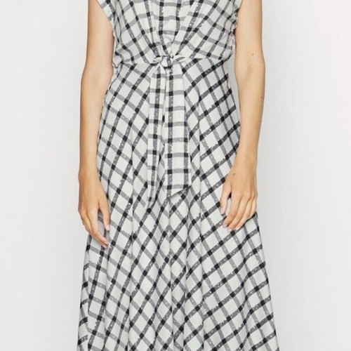 DKNY elegant midi dress, black and white, size M