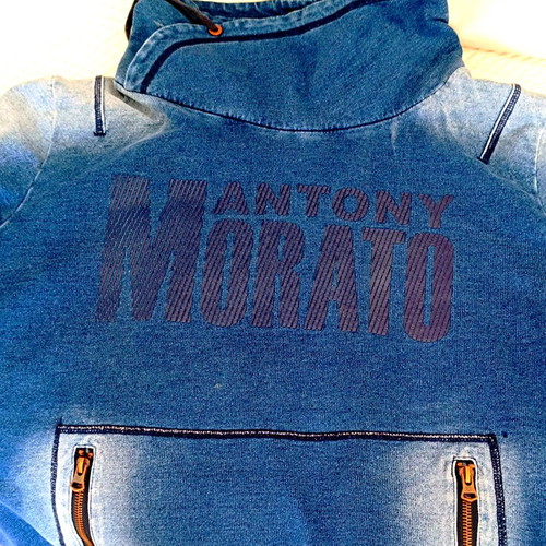 Antony Morato Denim Look Sweatshirt XXL like new, white and blue
