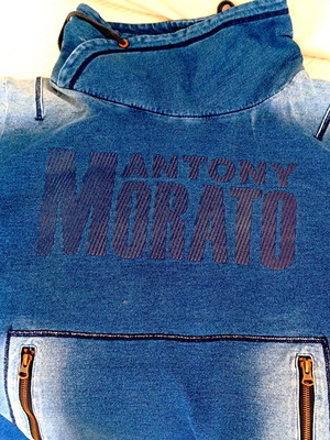 Antony Morato Denim Look Sweatshirt XXL like new, white and blue