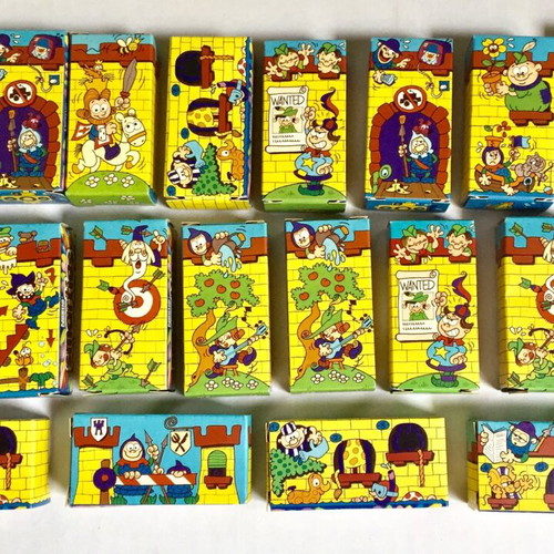 Collection of used candy and lollipop packaging from 1990s