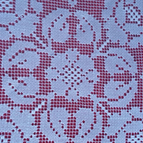 Square filet lace doily handmade vintage 1950s from Tinos