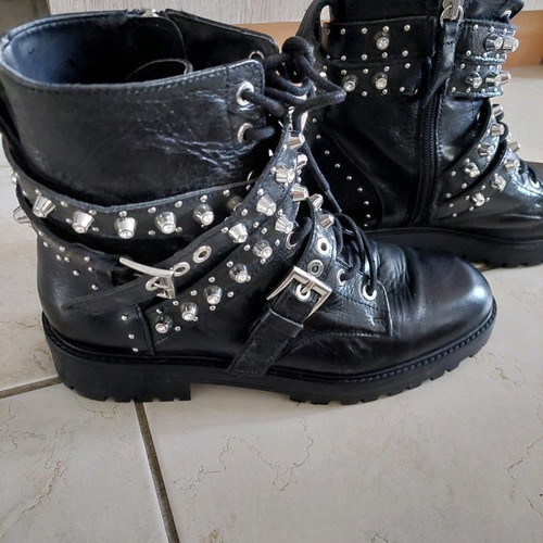 Zara women's black ankle boots used, size 38