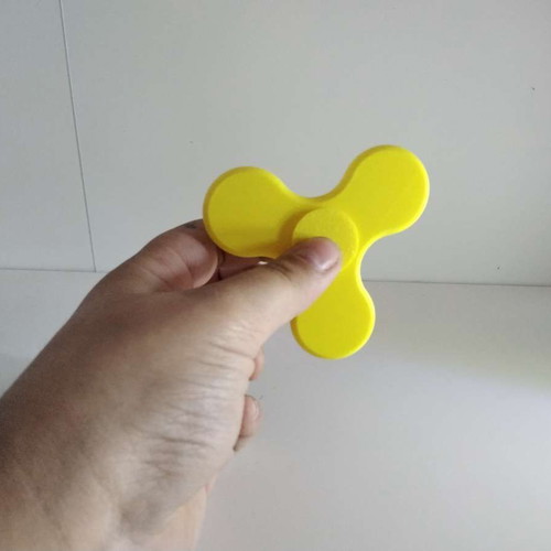 Fidget spinner new, yellow, 3D printed