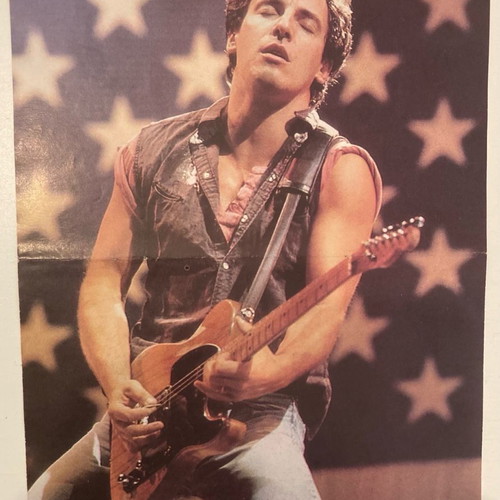 Bruce Springsteen - Michael J Fox Insert Poster from Manina Magazine In good condition Price 5 Euro