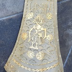 Vintage καπέλο φωτιστικού από περγαμηνή με σχέδιο Wayang, σαν καινούργιο