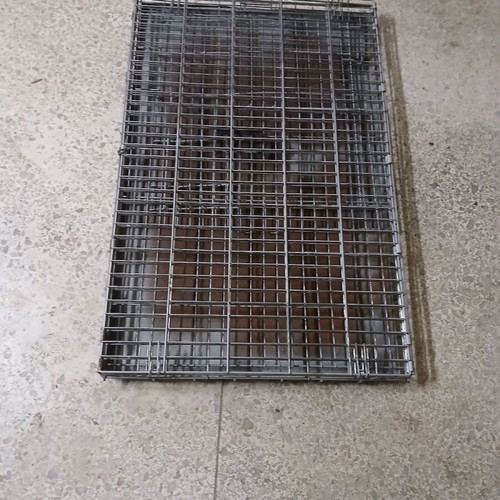Dog crate like new, metal foldable with sheet base