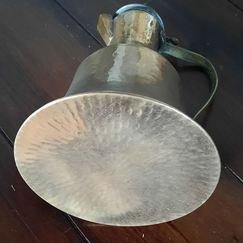 Handmade copper pitcher used, height 24 cm