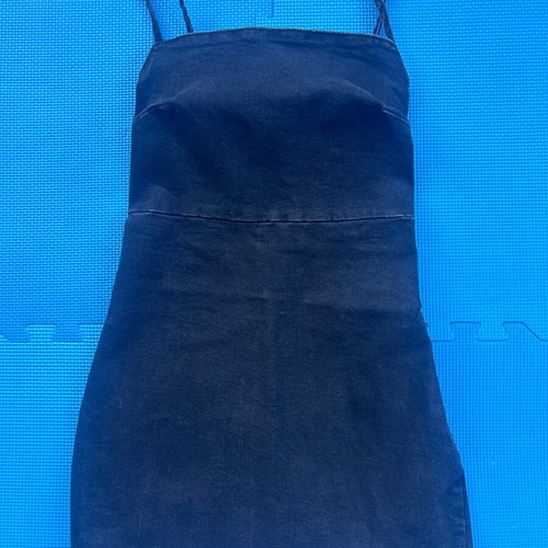 Black denim mini dress Zara like new, size small