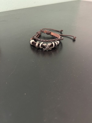 Leather bracelet, brown