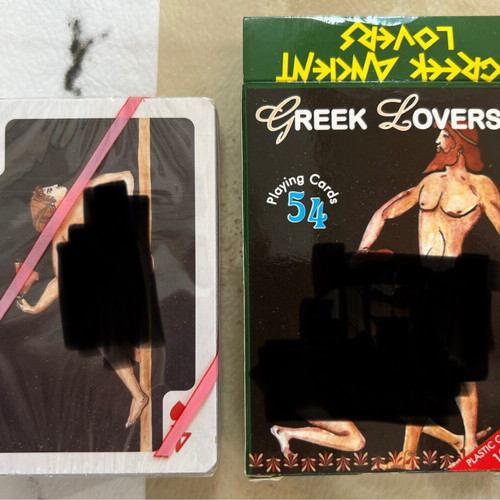 Erotic playing cards with ancient figures sealed, new