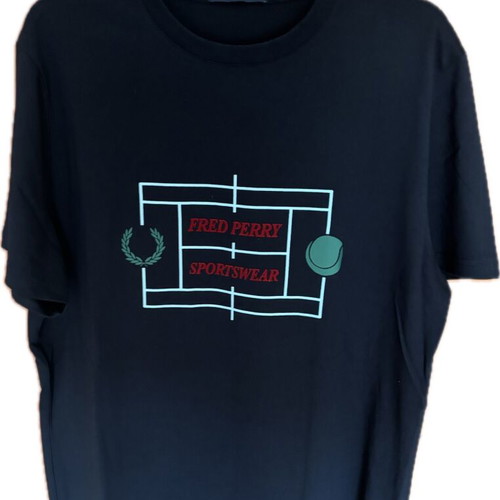 Fred Perry Tennis T-shirt new, size Large, black and blue