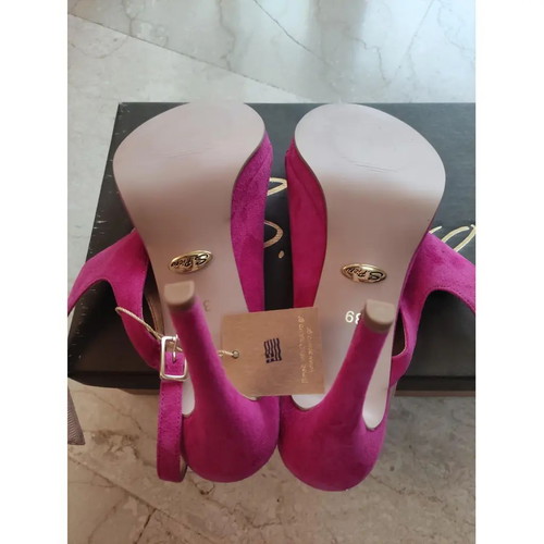 S.Piero pink suede sandals new with tag, 10cm heel size 39