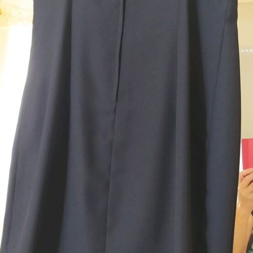 Gray suit like new with long skirt and side slit