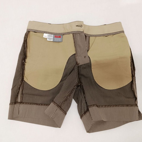 Slam women's shorts new, size S, beige brown striped