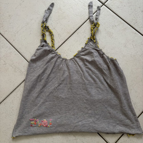 Women's Grey Top with Straps and Embroidery like new