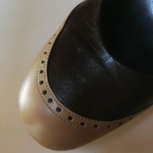 Handmade leather pumps used no36 brown with cream