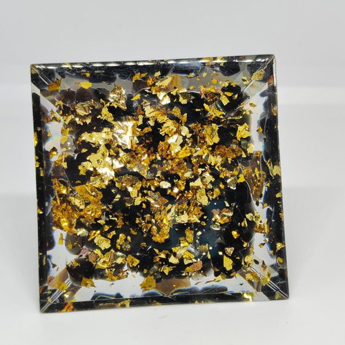 Handmade Orgonite Pyramid with Tiger's Eye and Tree of Life
