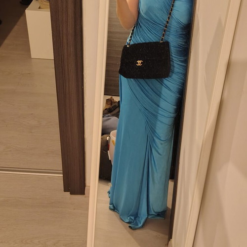 Panos Zinas dress like new with Swarovski crystals, medium size, elastic fabric