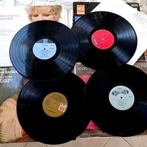 Vintage vinyl lot of 4 LP records including Decca Phase 4, Country, Burt Bacharach, Pop